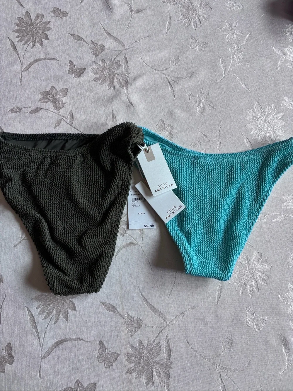 $482 Bundle 8 Pieces NWT Good American Bathing Suit XXS/XS Bikini Bottoms & Tops